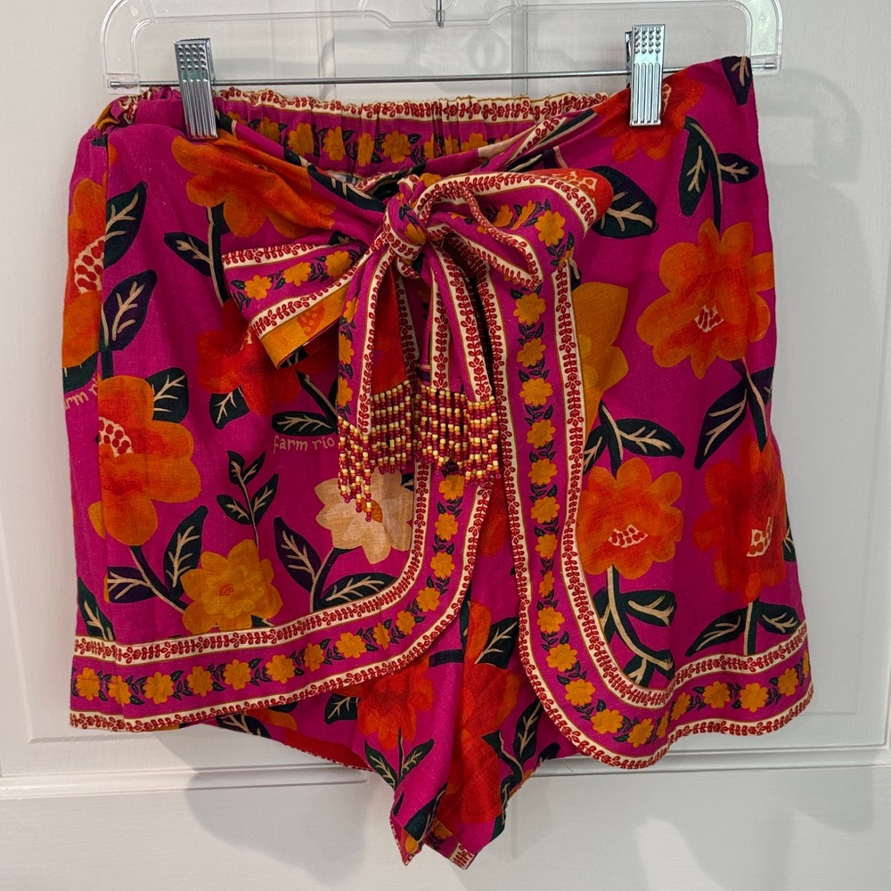 Farm Rio Pink Flower Tapestry Short
